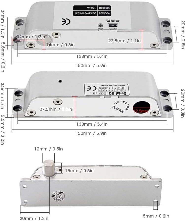 Sonew Electric Bolt Lock dimensions