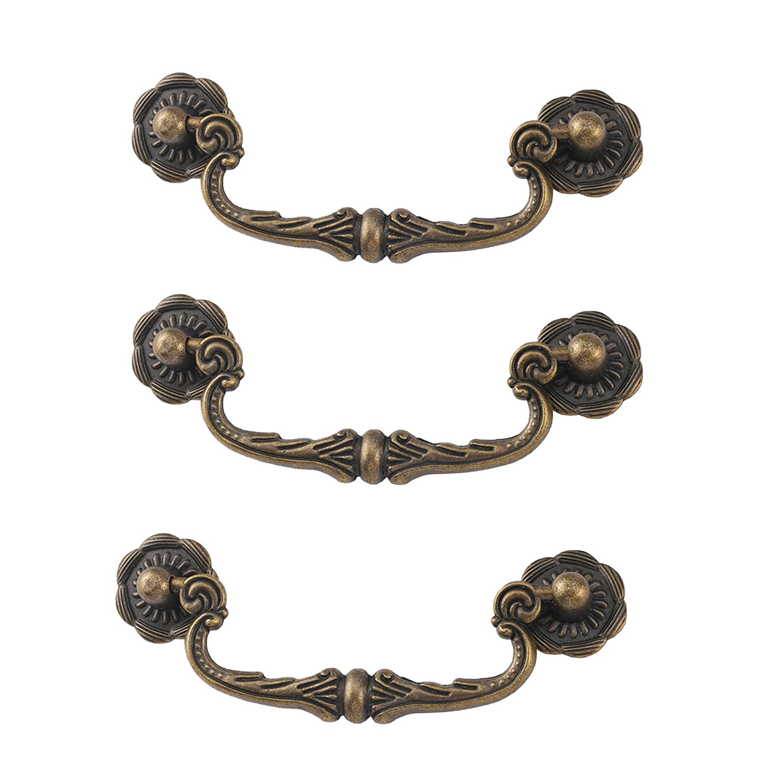 Purplelily Multicolor Traditional Chinese Design Bronze Drawer Handles With 86Mm Hole Center For Smooth Hold In Multiple Home Lodgings Old Pull