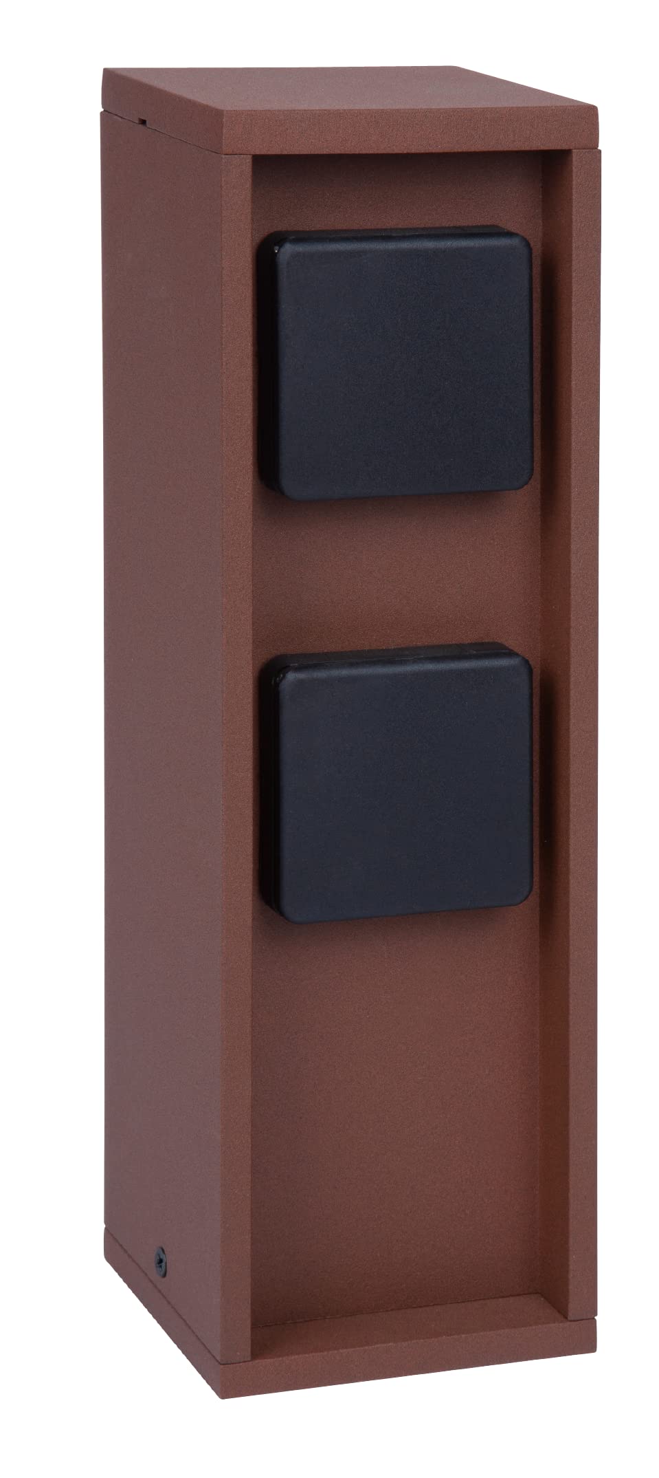 BOLD 19370 Pado presa elettrica esterna da giardino (colonna di alimentazione) con spina a 2 prese in colore ruggine (colonna di alimentazione esterna IP44 | 3680 Watt | angolare | 30 x 9 x 9 cm)