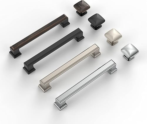 Miniatura 2 de Amerdeco Paquete de 10 pomos de gabinete de cocina de 1-14 pulgadas, pomos de cajón, pomos cromados pulidos para cajones de tocador, perillas y