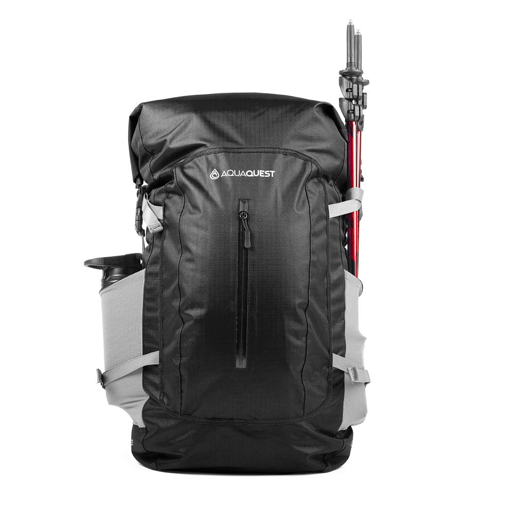 AquaQuest Riparia 45L Waterproof Backpack - Backpacking, Travel, Hunting, Fishing, Camping DayPack - Black