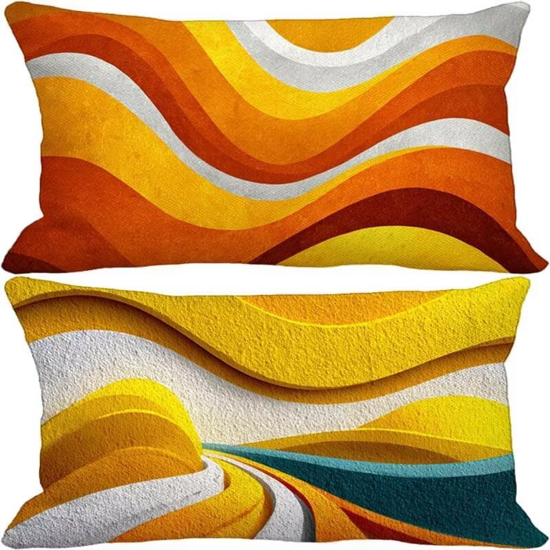 Housses de coussin 50 x 70 jaune lot de 2 housse coussin exterieur impermeable lin salon jardin