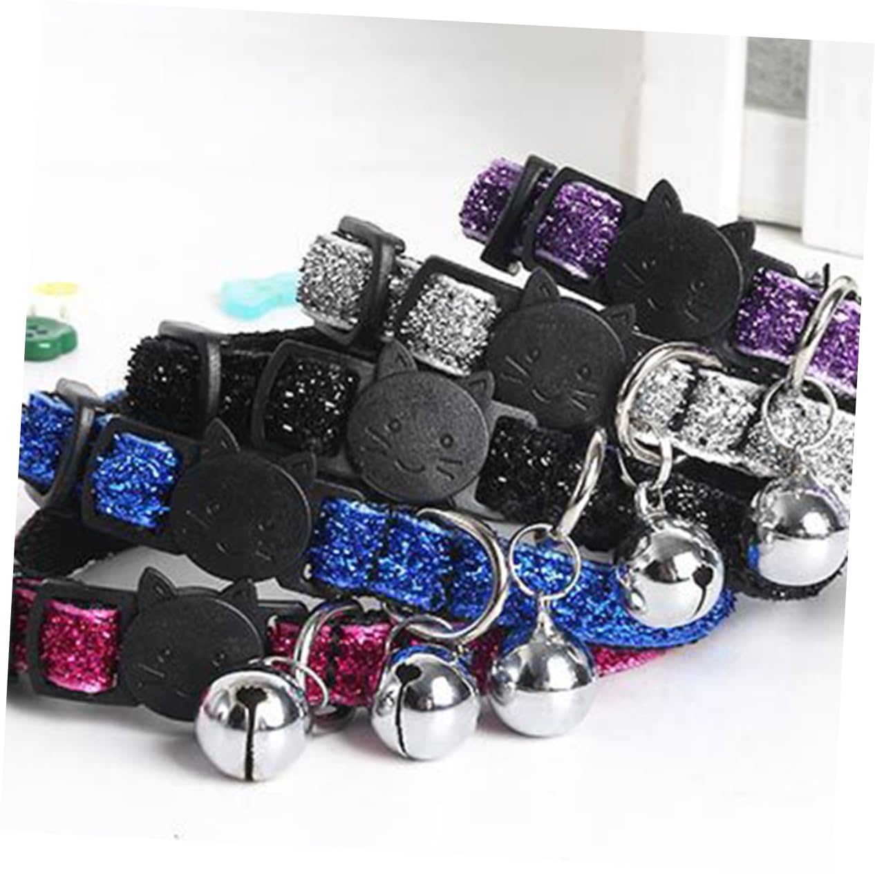 BESPORTBLE 15pezzi Collare Regolabile Nylon Con Campanella Per Gatti e Cani Da Accessorio Sicuro e Pratico Per Identificazione Animali Domestici