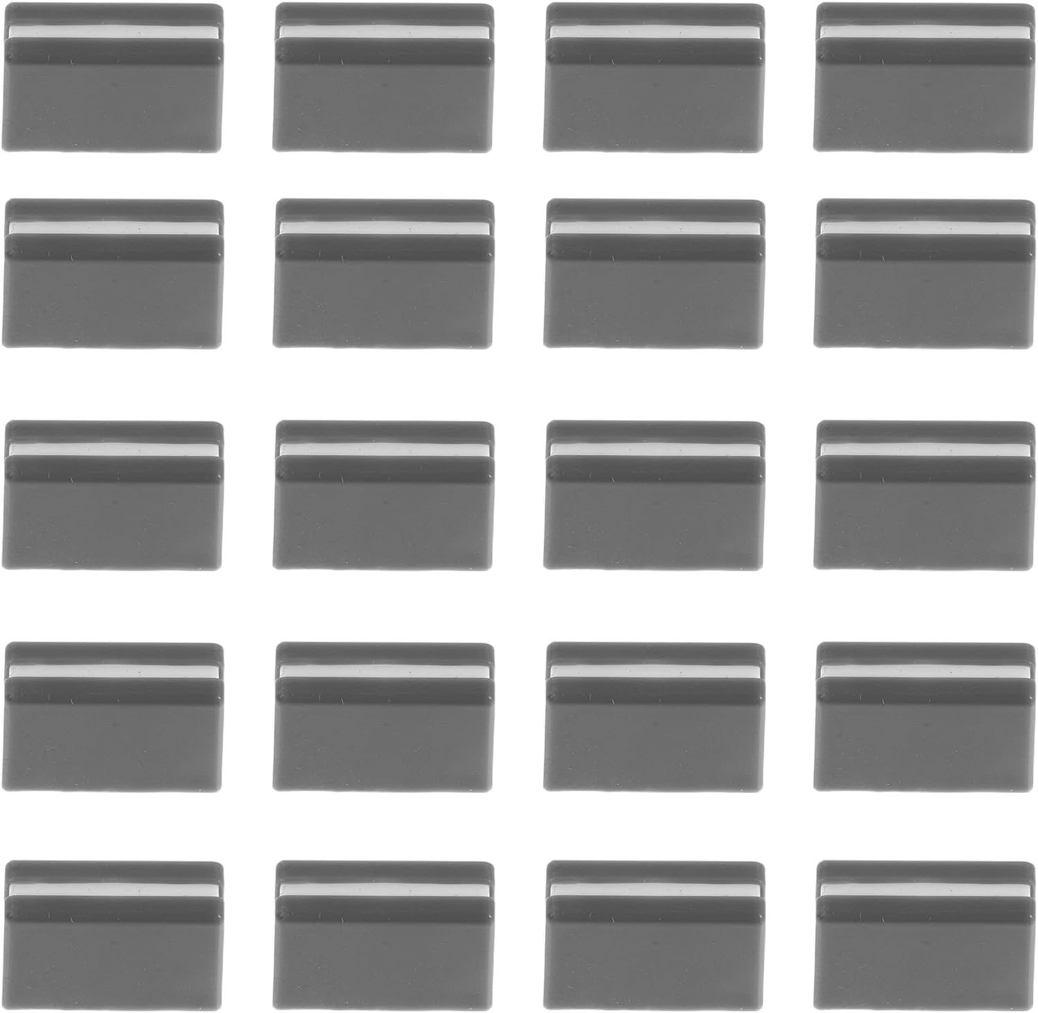 Toyvian 20pcs 4mm Grey Slider Fader Knobs Replacement Caps for Dj Mixer Console, Universal Plastic Mixer Knob Set for Audio Controller Fader Accessories