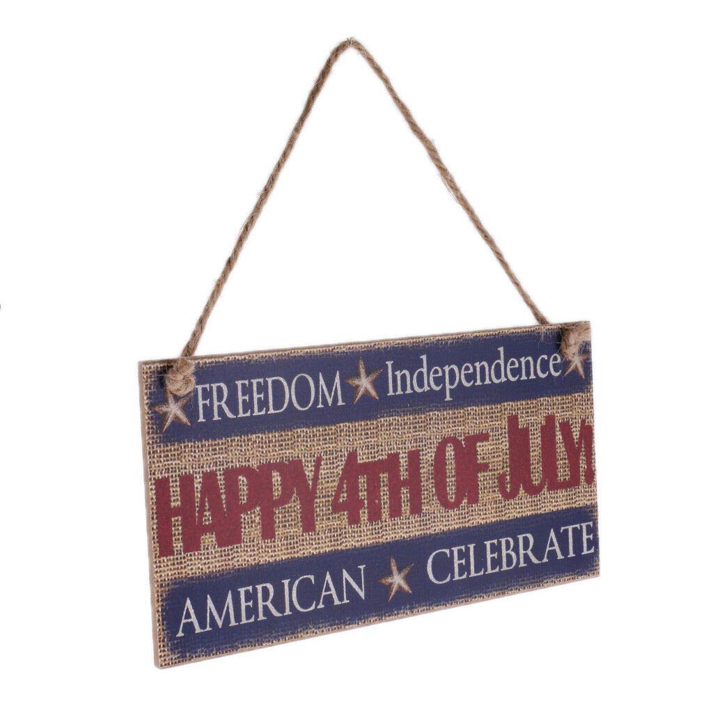 Ketsicart American USA National Day Wooden Plaque Gift Sign Decor-Happy 4TH of July