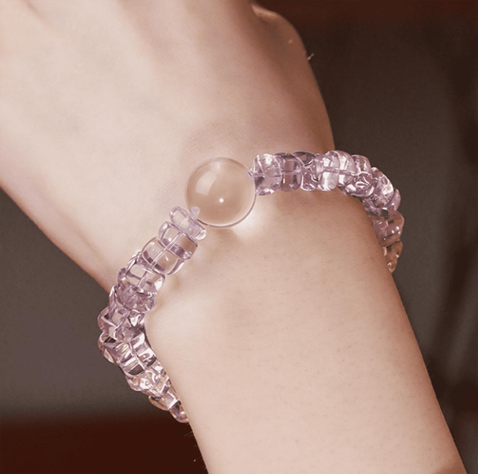 Bracciale Elastico Irregolare in Ametista Naturale, Unisex, Fatto a Mano, con Pietre preziose curative, Ideale per Lo Yoga e per alleviare Lo Stress, Regalo per Uomini e Donne