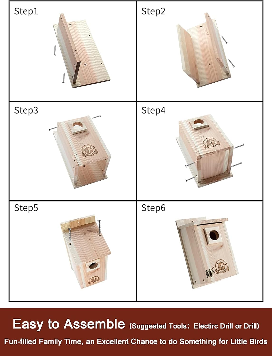 SISTERBIRD Bird Houses for Outside 1-1/2" Entrance Hole Cedar Wild BirdHouses Outdoor Decoration Bluebird Wren Swallow Finch Cardinal Assembly Required : Patio, Lawn & Garden
