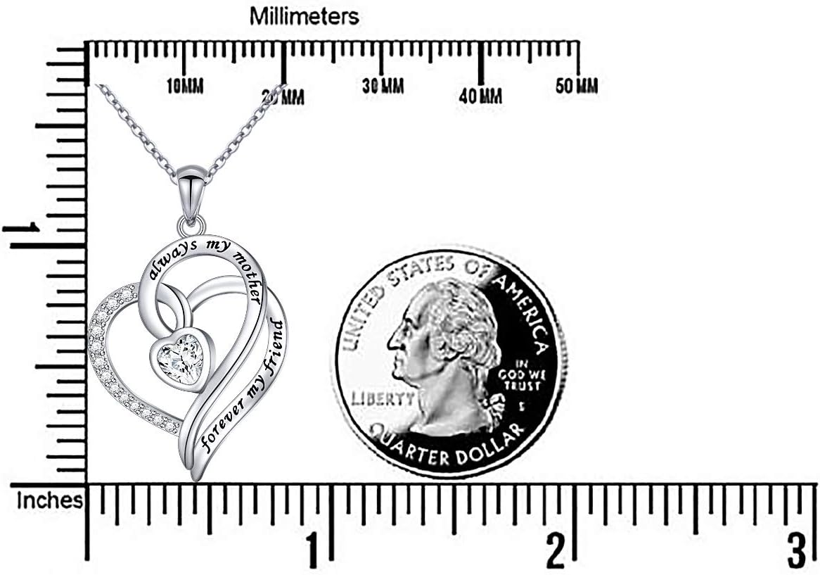 FLYOW Mothers Day Gifts for Women, Sterling Silver Mom Nana Grandma Heart Necklace, Birthday Mothers Day Jewelry Gifts for Mom Grandma Wife from Daughter Son - Image 6