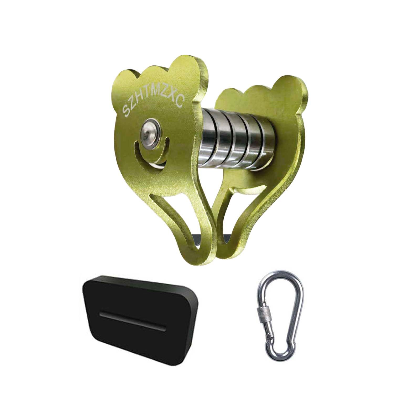 Kid Zipline Bear Pulley, Ninja Slackline Slider with Brake Stopper