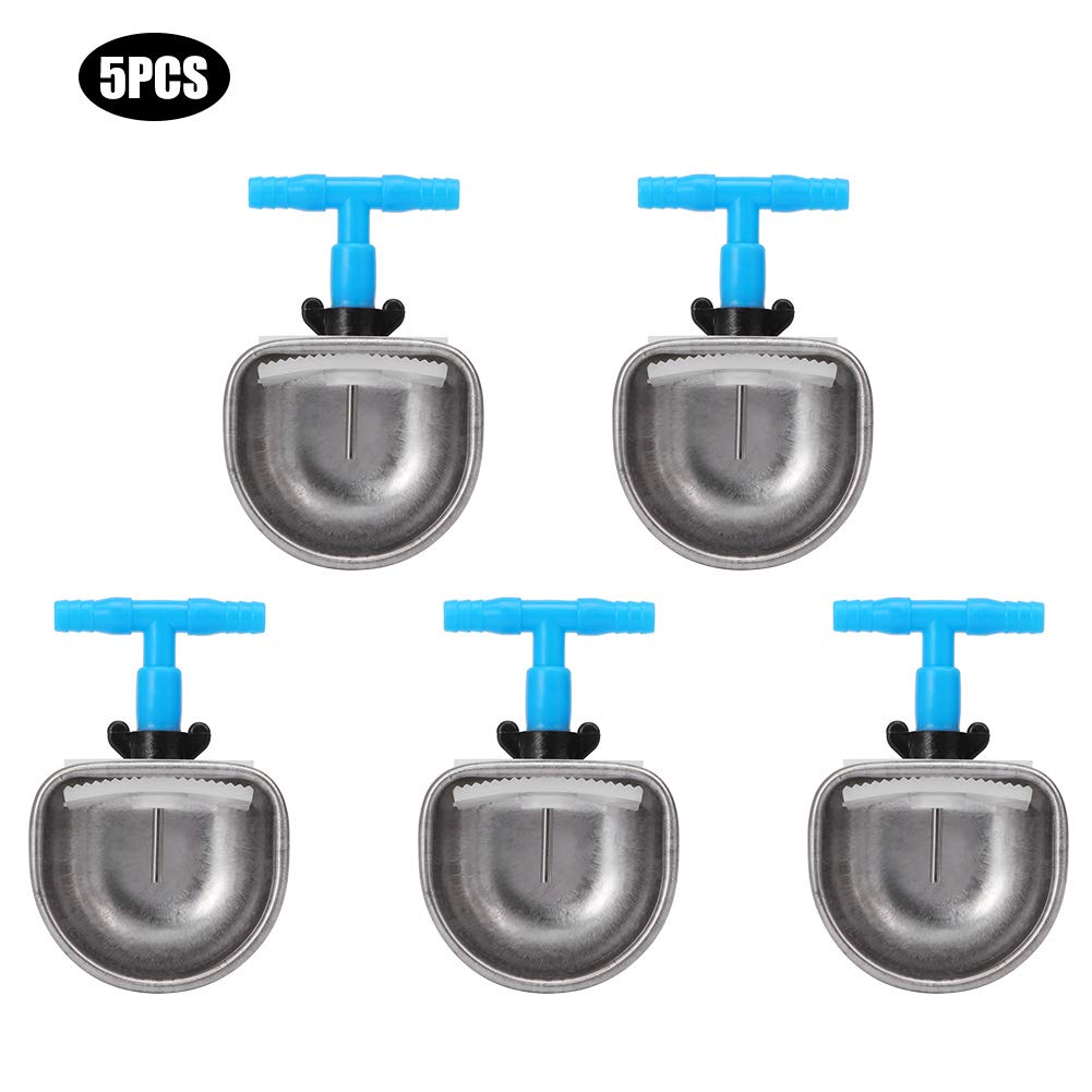 Dispensador de Agua de Conejo, 5 Piezas, de Acero Inoxidable, de Conejo, Accesorios automáticos, tazón para Beber, Accesorio de Granja (Small Bowl)