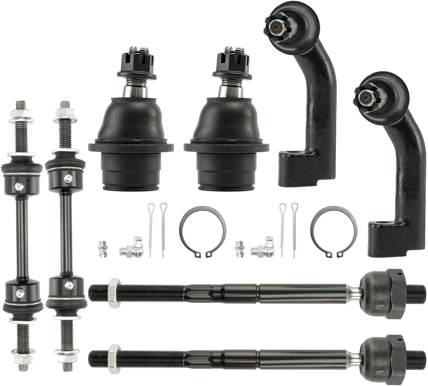 Torchbeam 10Pcs Front Upper Control Arms, Suspension Kit with Ball Joint Inner Outer Tie Rods for F150 4WD 2009-2014, F150 AWD 2011-2012, K80306 K80308 K750362
