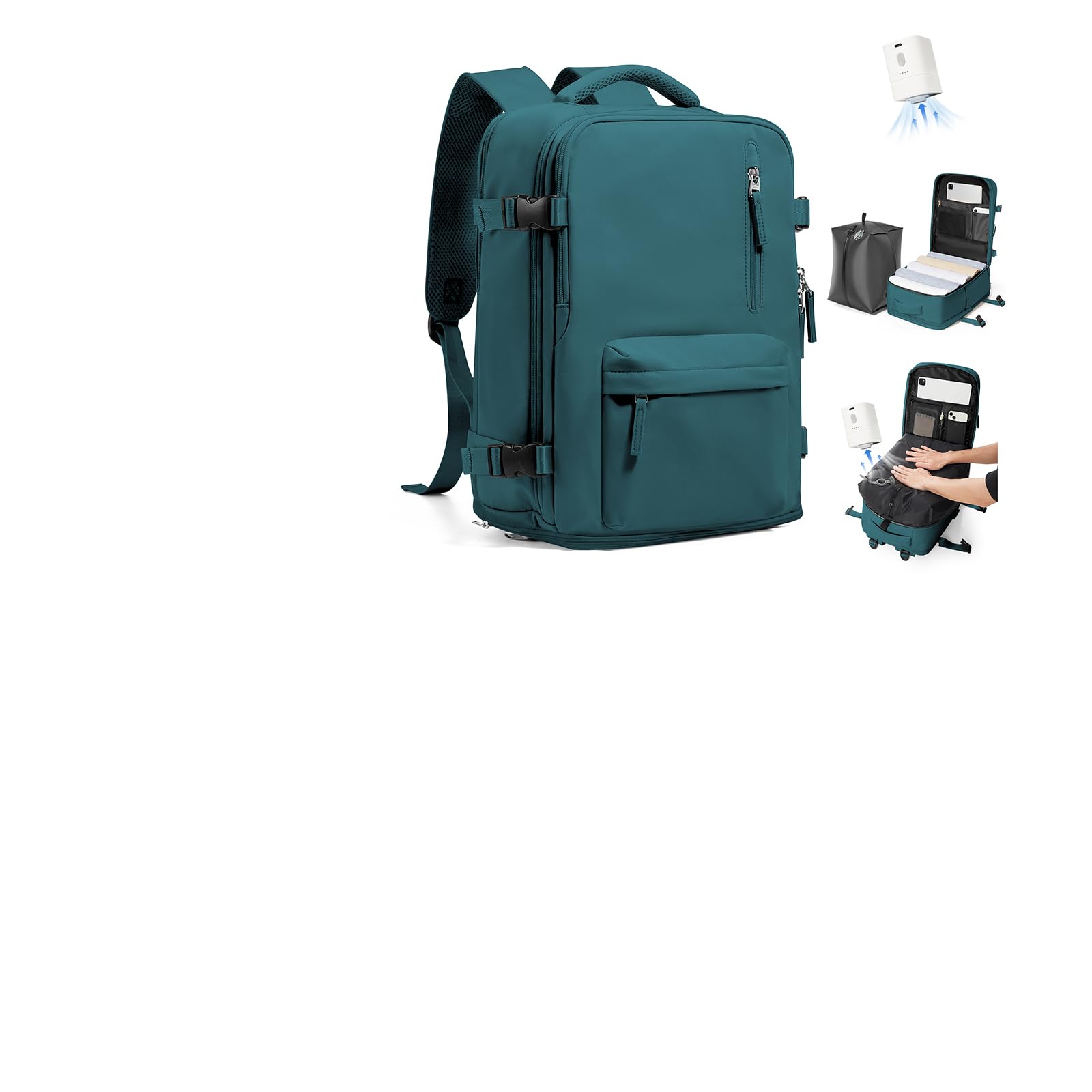 SZLX Zaino Ryanair 40x30x20 Sottovuoto con pompa Zaino da Viaggio 40x30x20 Sottovuoto Bagaglio a Mano Wizzair Donna Borse da Cabina per Easyjet Uomo per Laptop 14 Pollici Impermeabile