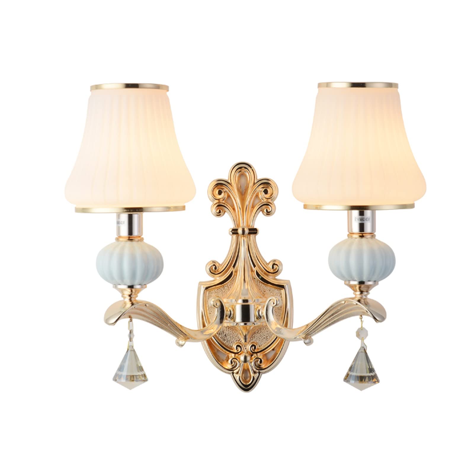 VDOQTLJT Wall Lamps Compatible with Living Room Zinc Alloy Lamp - Decorative Lighting Retro Concise Crystal Lampshade Compatible with Home Outdoor Halloween Decorations Light Sconces