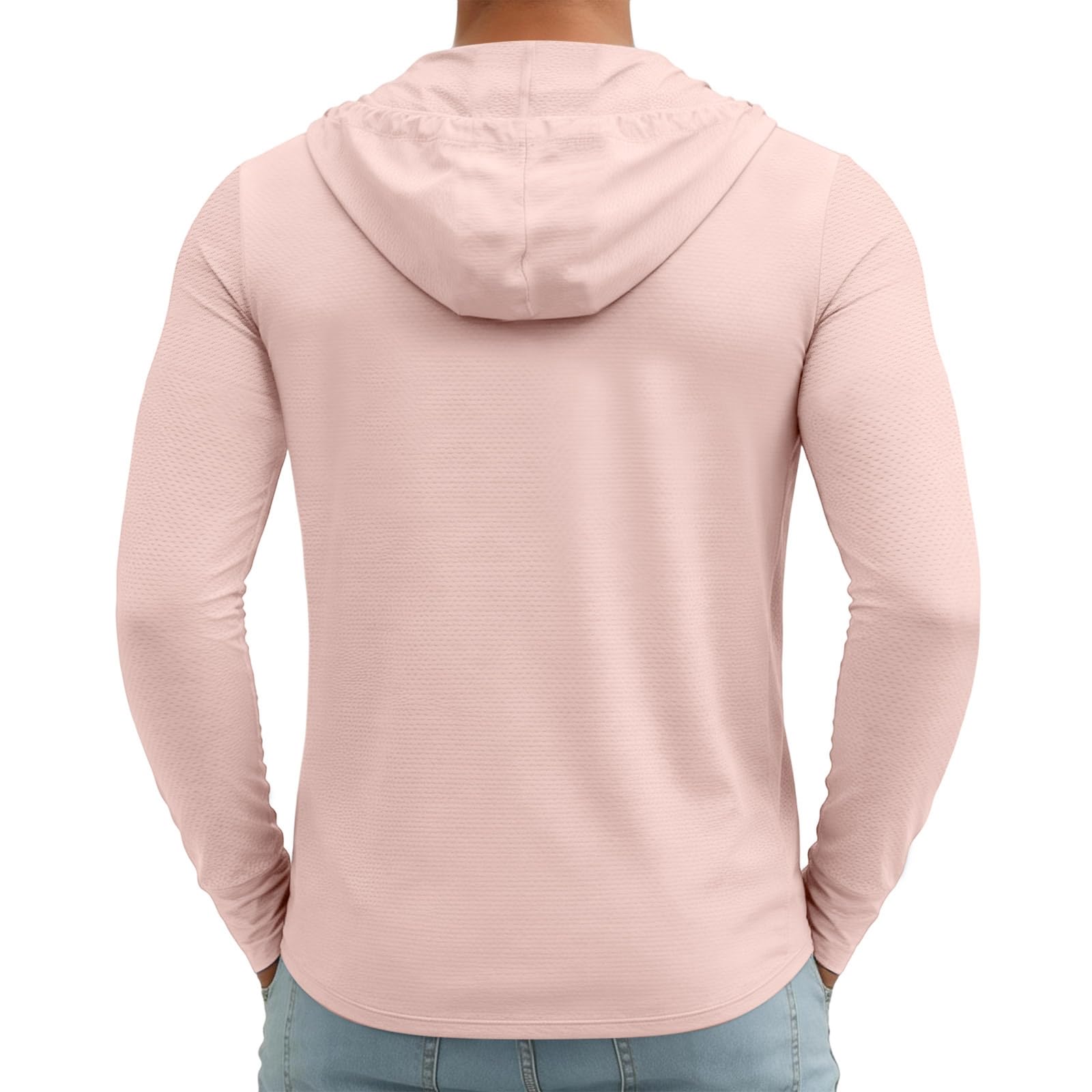 MOKBAY Camiseta Proteccion Solar Hombre UPF 50 Rashguard con Capucha Manga Larga Verano Trekking Deporte Pesca Surf Running Camisetas