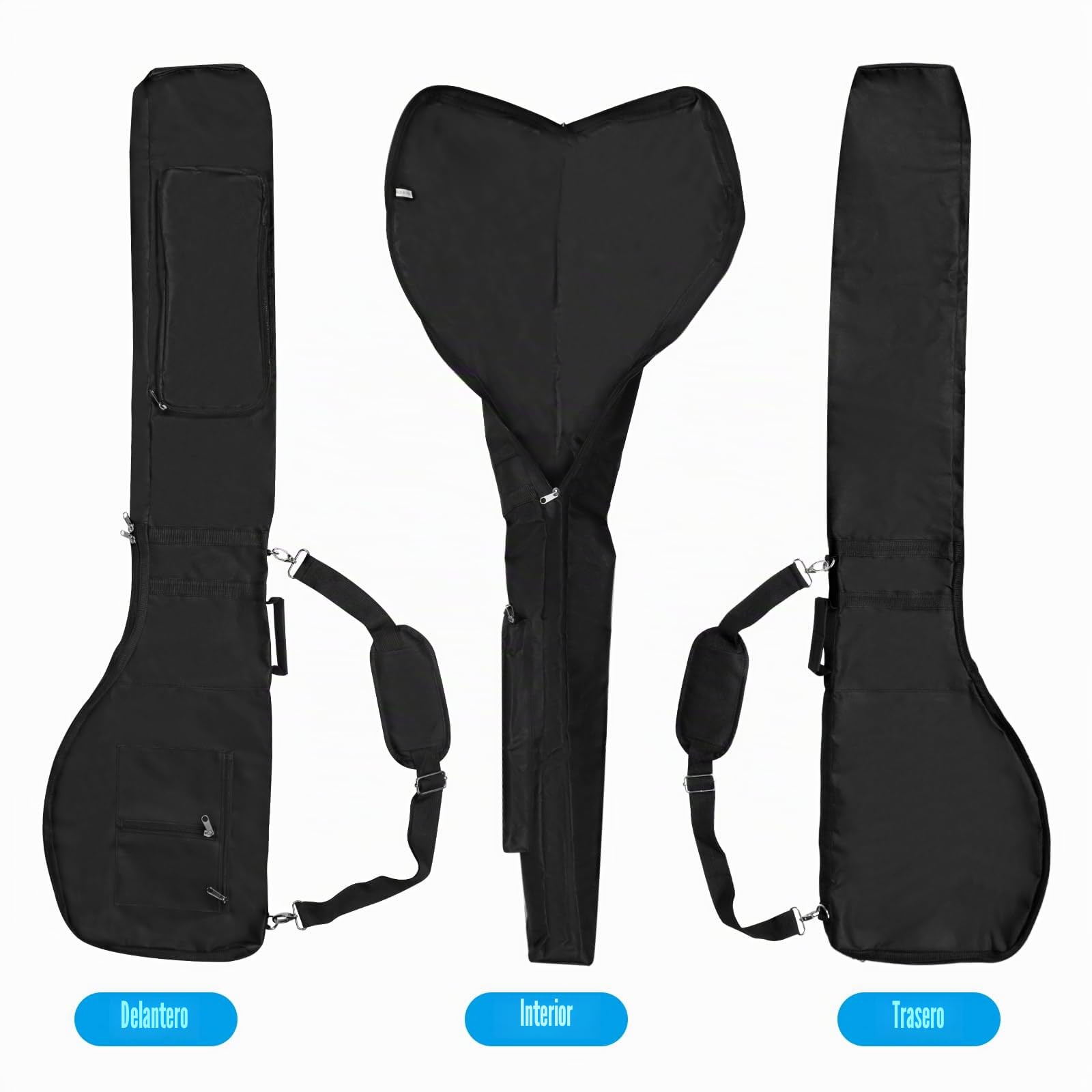 Bolsa de Viaje Plegable para Palos de Golf Impermeable Negra