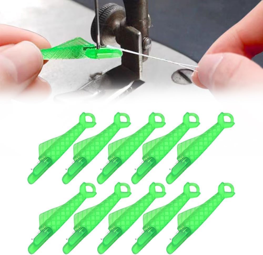 Fish Mouth Sewing Machine Needle Threader Simple Needle Threader - Easy Needle Threader Tool Automatic Sewing Needle Threader - Quick Easy Selfthread Needle Threaders Tool (10 Pcs)