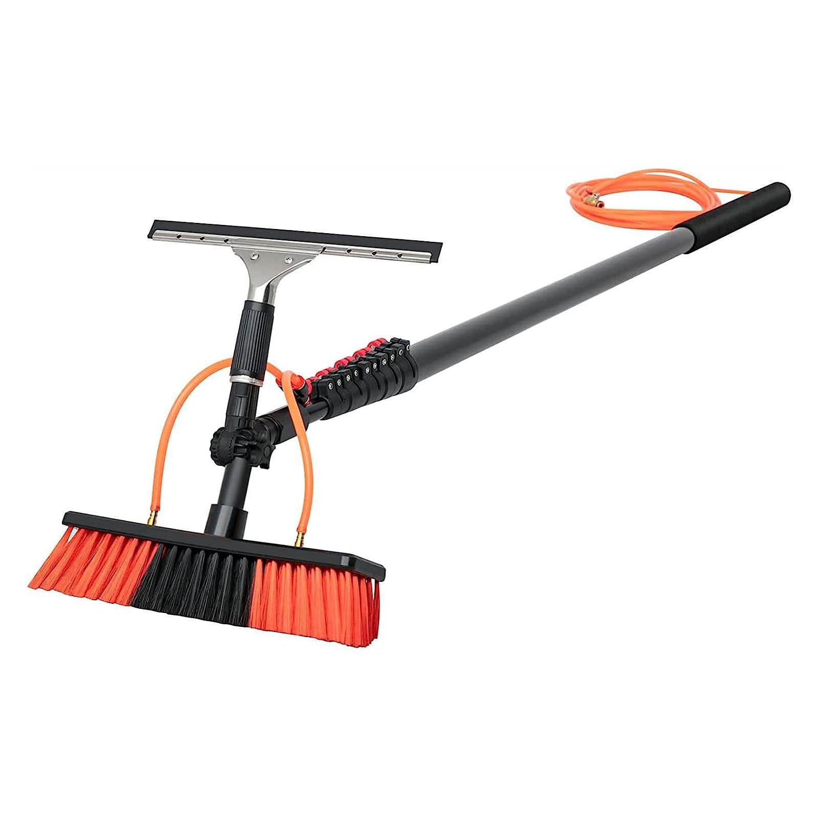 Teles 3.6 10.8M Window Cleaning Rod Set Squeee & Brush Kit for Solar Panels Conserva Extended Reach Cleaner Perfect for Photovoltaic Maintenance (30cm Brush Head)