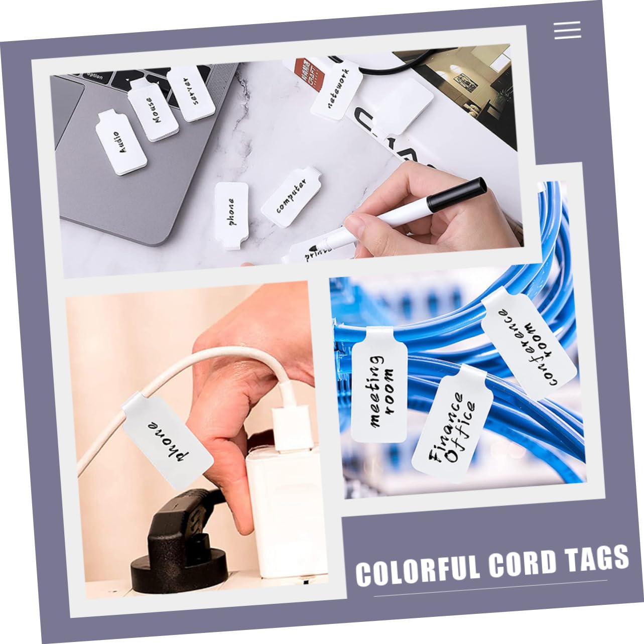 36 PCS Cable Labels, Multi-Color Write On Cord Labels Wire Tags For Electronics, Computers Cable Management And Identification - View #4