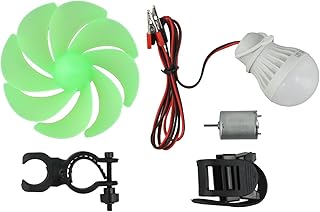 Kleine Windkraftanlage Generator-Kit mit Motorkern, rotierenden Flügeln und Glühbirne für praktisches Erlernen der erneuerbaren Energien