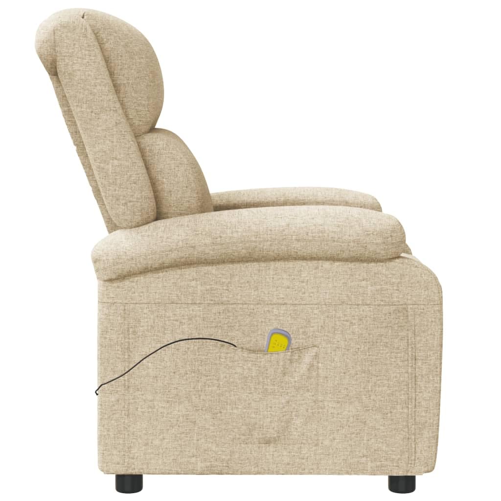 Willood Sillon Relax Reclinable Electrico Sillón de Masaje de Tela Color Crema