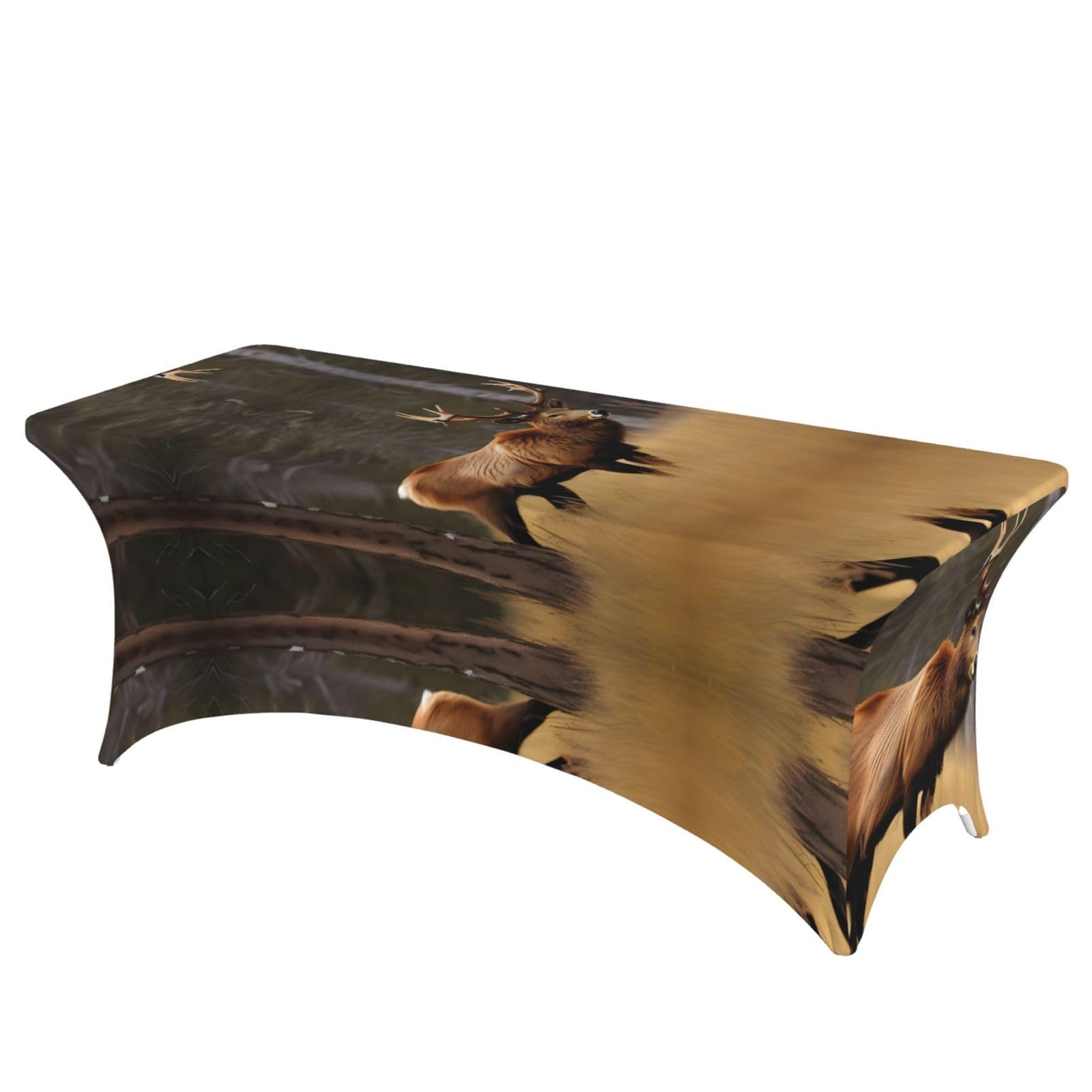 Nappe élasthanne cerf et élan pour décoration de table de mariage nature 1,8m