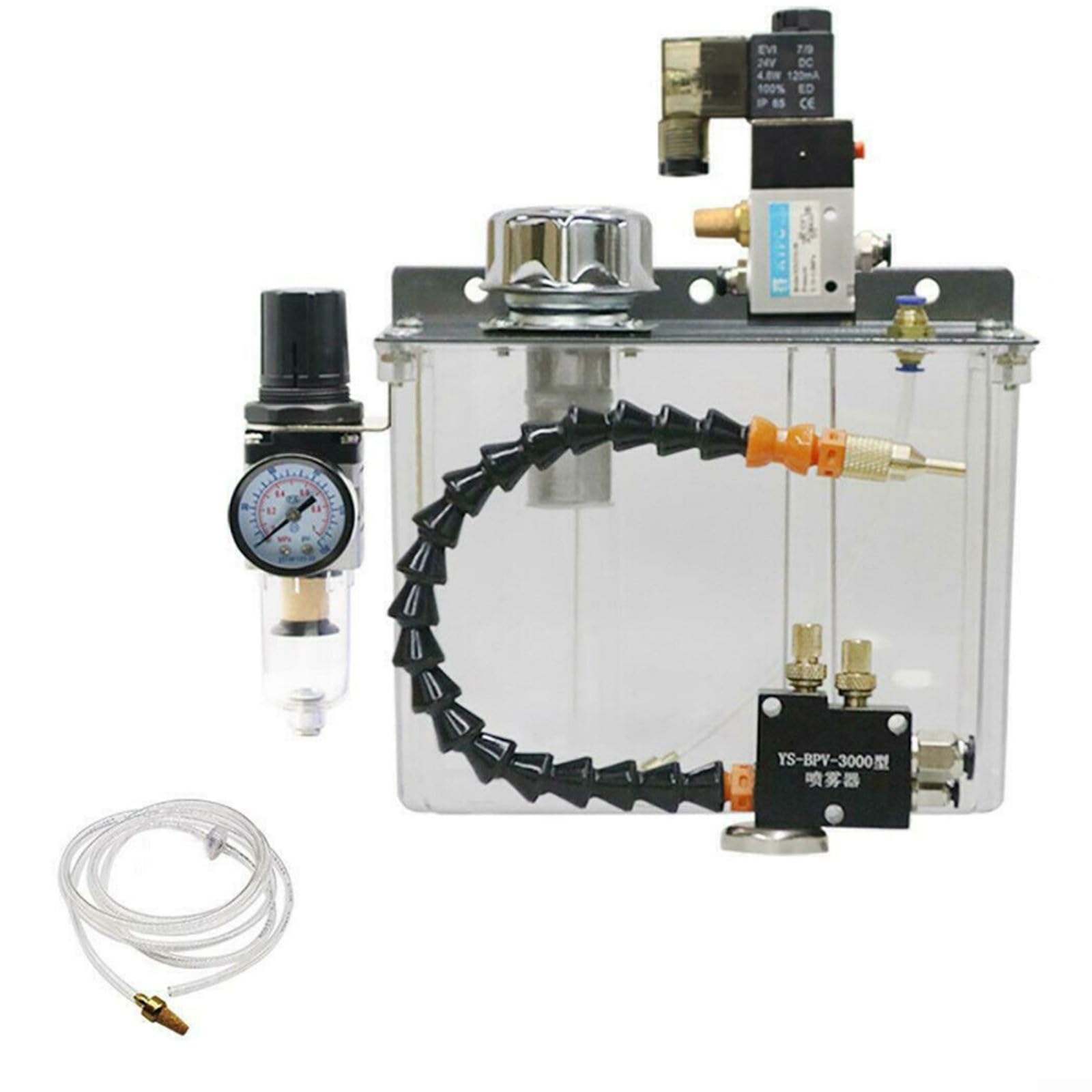 3L Schmierspray Spray Kühler Kühlmittelpumpe Ölnebel Sprüher mit flexiblem Schaft Metall Magnetfuß Kühlmittelpumpe Ölnebelsystem für CNC-Metallbearbeitung (220 V)