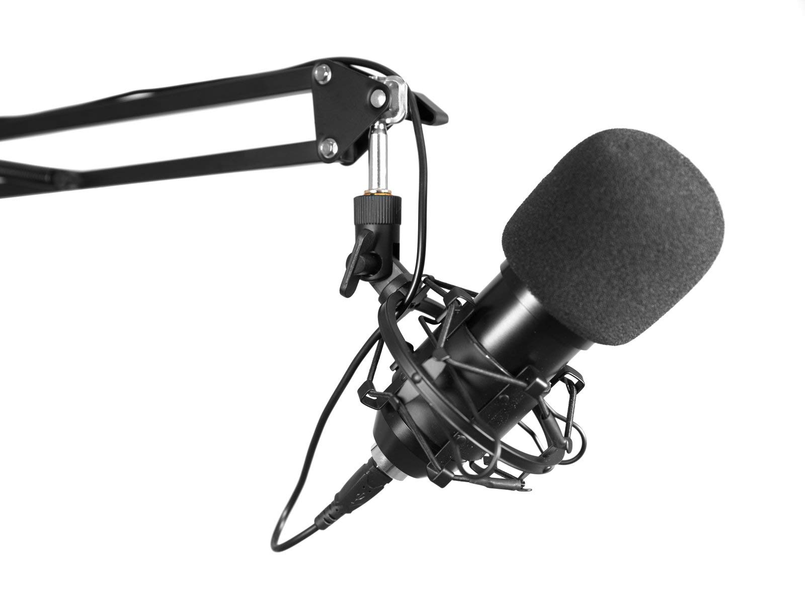 OMNITRONIC BMS-1C USB Kondensator-Broadcastmikrofonset | Broadcast-Set mit USB-Kondensatormikrofon, Tischhalter, Pop-Filter und Spinne
