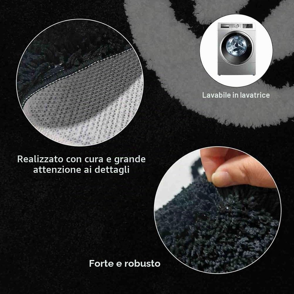 Tappeto Decorativo Rotondo con 8 Palline Tappeto a 8 Palline Simulazione Biliardo Rugby Assorbente Antiscivolo Lavabile in Lavatrice per Feste Soggiorno,A Flocking,100cmx100cm