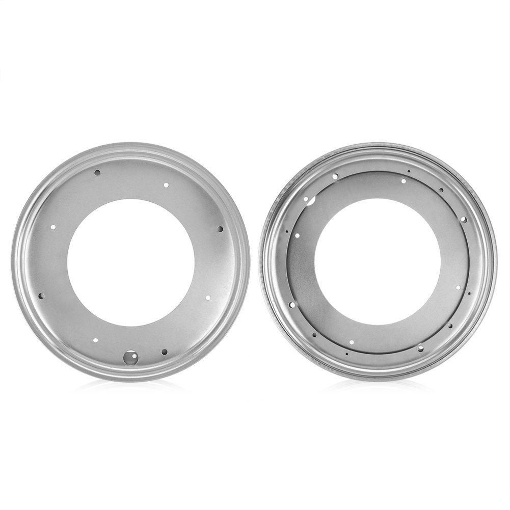 Roulement de Plateau Tournant, 12 Pouces Base de Roulements Épais de Feuille de Plaque Rotative Galvanisée de Forme Ronde pour Table à Manger de Cuisine - Argent
