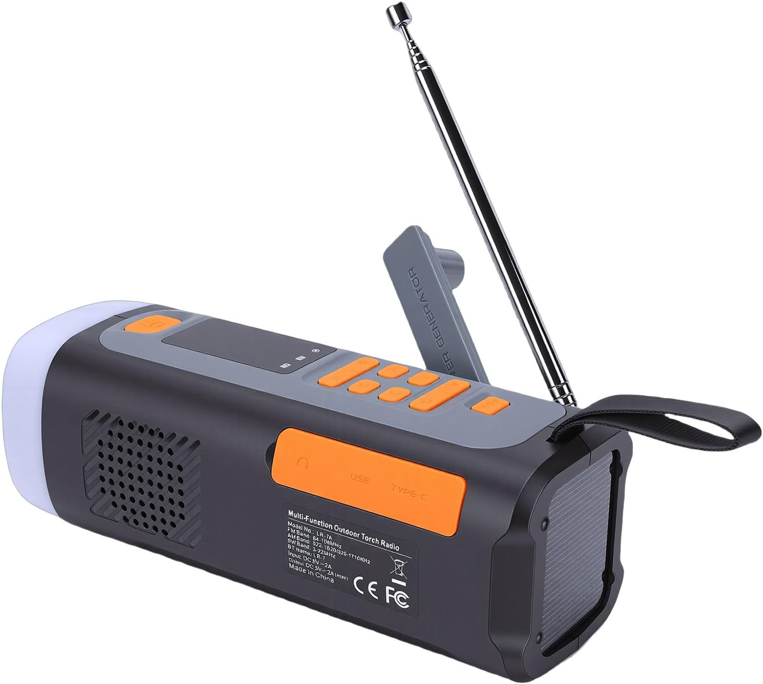 Sanpyl Emergency Radio, 4500mAh Photo voltaic Hand Crank Bluetooth Climate Radio with SOS Alarm Flashlight, Assist AM FM SW, Cell Cellphone Charging, for Indoor Out of doors Emergency