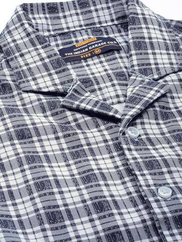 Image of The Indian Garage Co Men's Cotton Slim Fit Polka Dot Shirt & Pant Lounge Wear Set