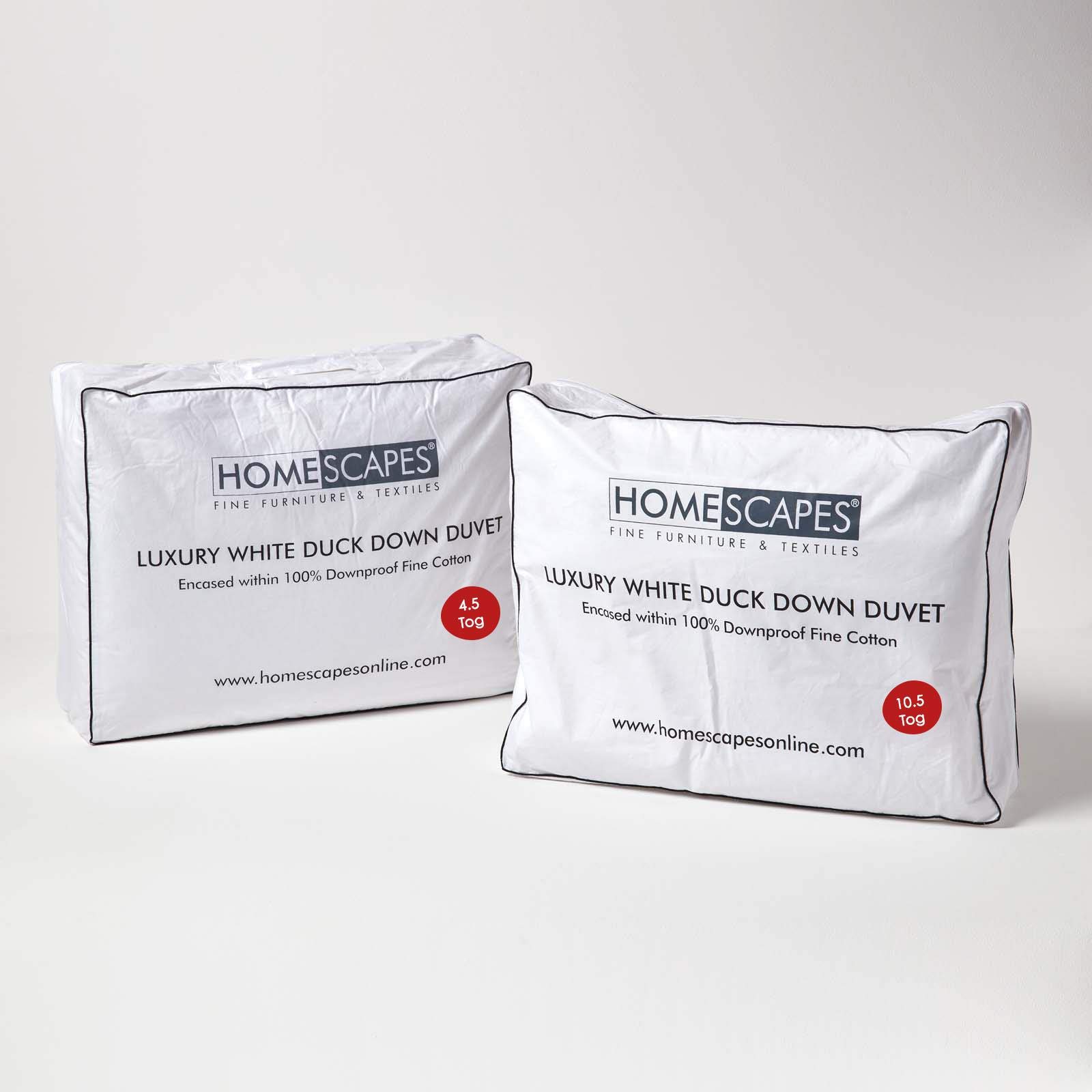 Homescapes Luxury White Duck Down 15 Tog All Seasons Duvet | Size: Single