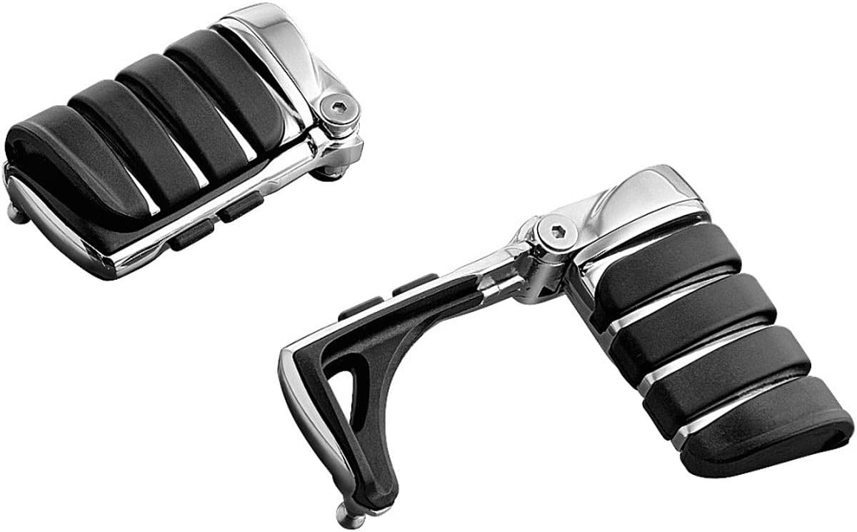 Kuryakyn 4445 Motorcycle Footpegs: Switchblade Pegs with Male Mount Adapters for 2010-19 Harley-Davidson Motorcycles, Chrome, 1 Pair