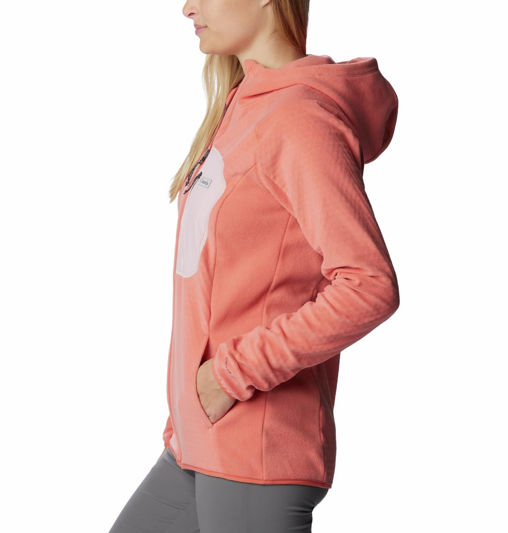 Columbia Womens Outdoor Tracks Hooded Full Zip Jacket, Faded Peach, Dusty Pink, M 2