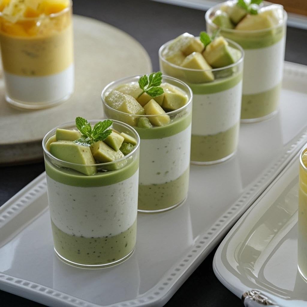 Okllen 100 Stück Mini-Dessertbecher mit Löffeln, 85 ml, runde Schnapsbecher aus Kunststoff, Dessert-Shooter, Vorspeise, Parfait Becher, Schnapsgläser für Schokolade, Puddings, Verkostungsparty