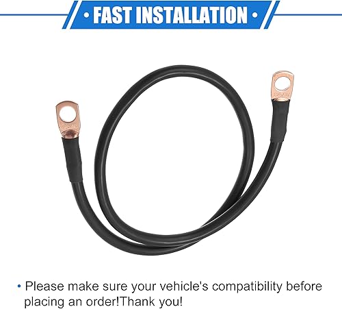 Miniatura 7 de VekAuto 1 par de cables inversores de batería de cobre, calibre 8 AWG, cable de batería de 20 pulgadas, universal para automóvil, vehículo, RV,