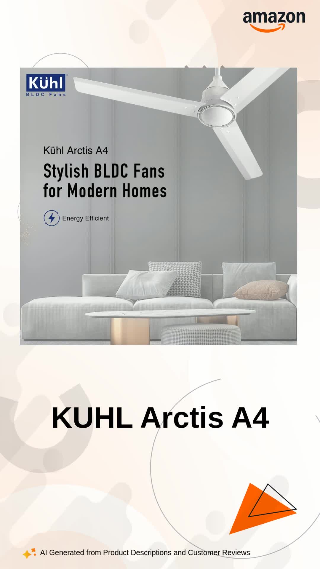 Buy KUHL Arctis A4 1200MM 65% Stylish Power Saving BLDC Ceiling