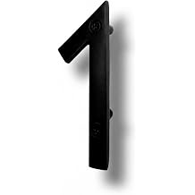 NACH Floating House Numbers, 4 inch Aluminum Black House Numbers for Outside - Number 1, Door Numbers with Mounting Hardware