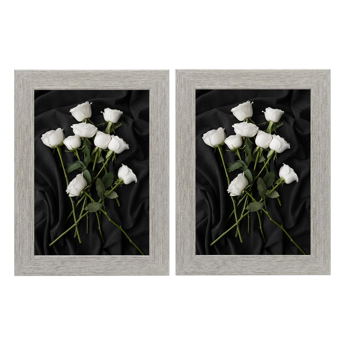 M1ss Silver (Pack Of 2-5X7 Photo Frame, Wall Mount Or Table Top, Picture Frame, Freestanding And Wall Mountable Ideal For Home Office Decor