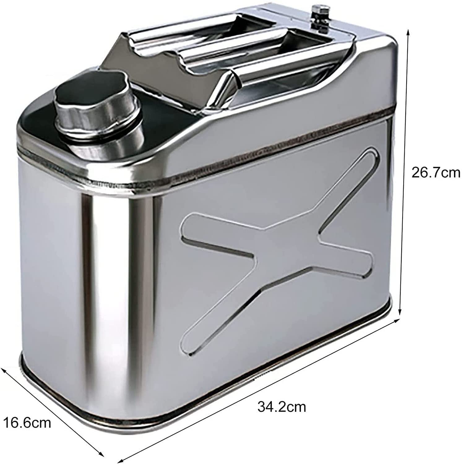 Contenitore Portatile per Carburante 5,10,15,20 Litri 304 in Acciaio Inox Tanica for Carburante Contenitore for Liquidi Benzina Diesel (Size : 10l)