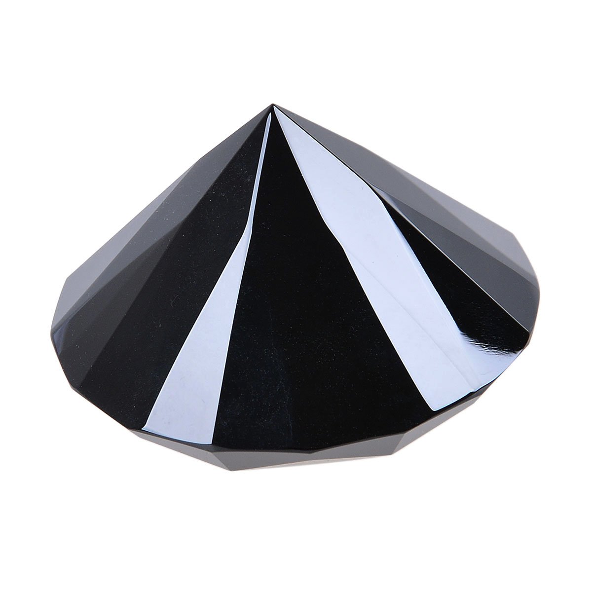 Longwin Kristall-Briefbeschwerer in Diamantform, 100 mm breit, einheitliche Farbe, als Ornament oder Dekoration für zu Hause, schwarz