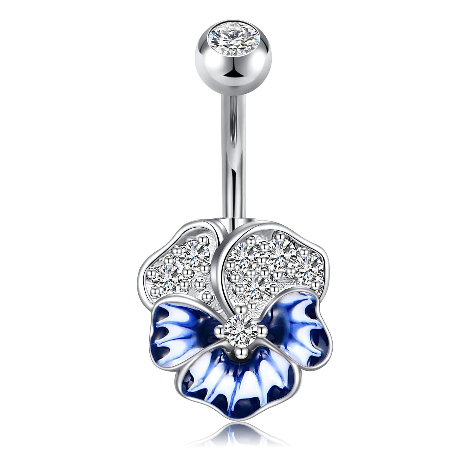 Funseedrr1pc Piercing Ombligo Vientre Aro Acero Quirúrgico Barra de Ombligo Corazón Flor Vientre Piercing Joyas