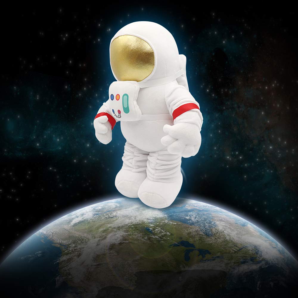Fortuning's JDS Astronauta, peluche astronauta, cuscino morbido, giocattolo kawaii, peluche Huggable, giocattolo per la stanza, bianco, 12,9 pollici