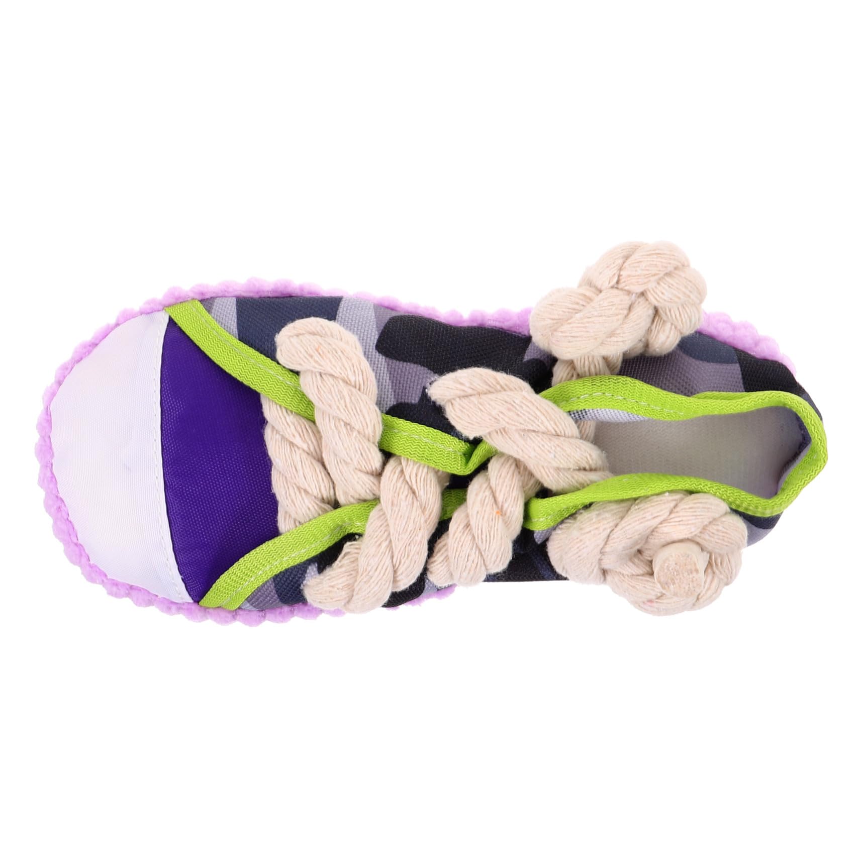BESTonZON Juguete para Perros Forma de Zapato Molar Chirriante de Lona y Cuerda de Algodón Fácil de Limpiar Adecuado para Cachorros y Perros Pequeños