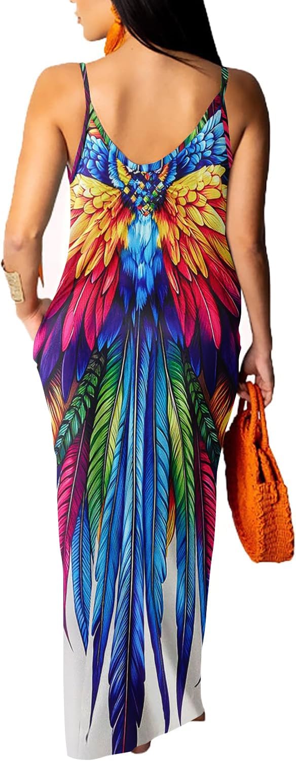 PerZeal Women's Summer V Neck Maxi Dress with Pockets image 4