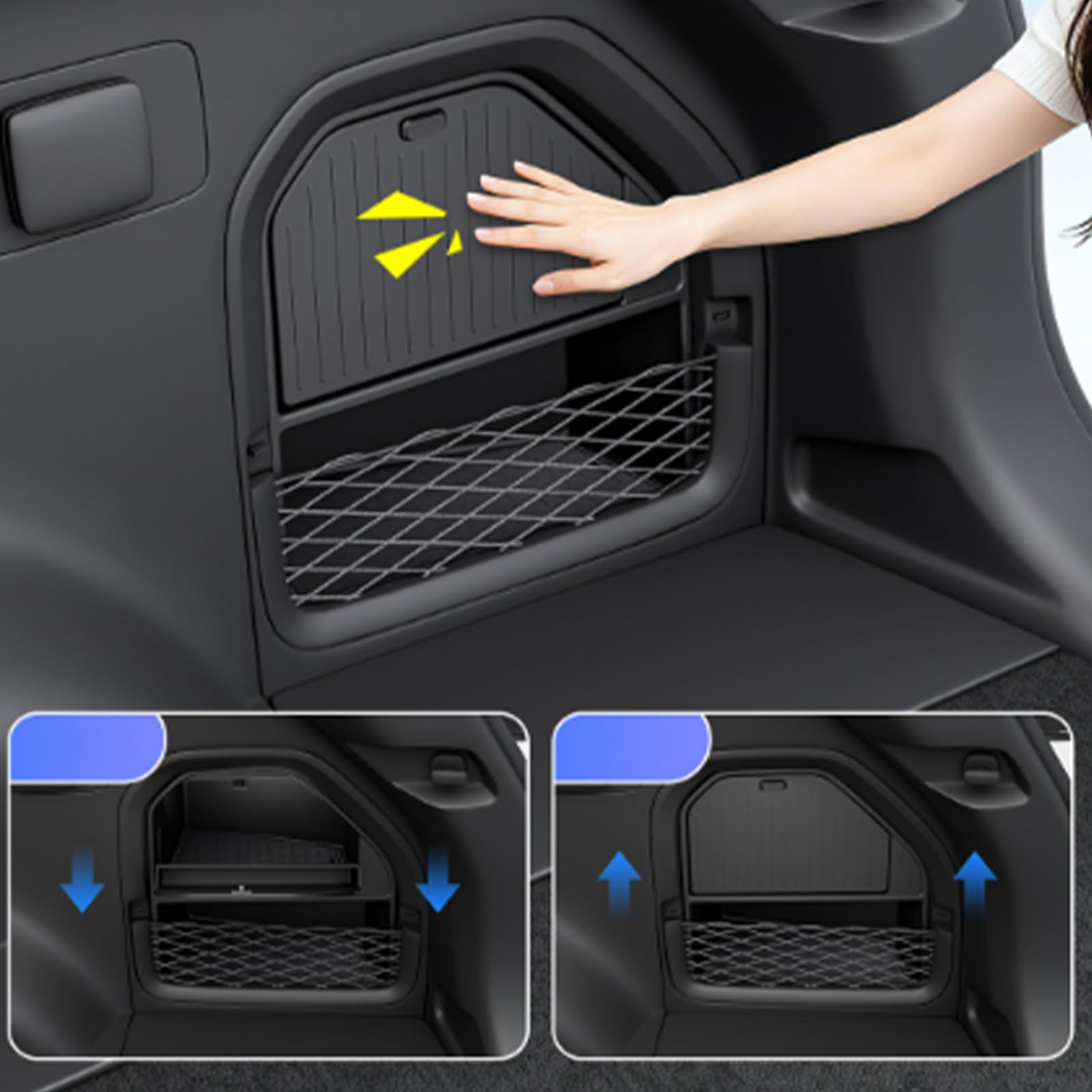 Box per Scomparto Laterale del carico Posteriore per rientranza Laterale del Veicolo, Organizer da 15 Litri per Articoli Spesa, Articoli Base per Viaggio e Piccoli Strumenti Scomparto
