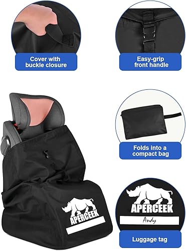 Miniatura 2 de Bolsas de asiento de automóvil para viajes aéreos - Fundas acolchadas para mochila fáciles de transportar para avión - Funda duradera para bolsas de