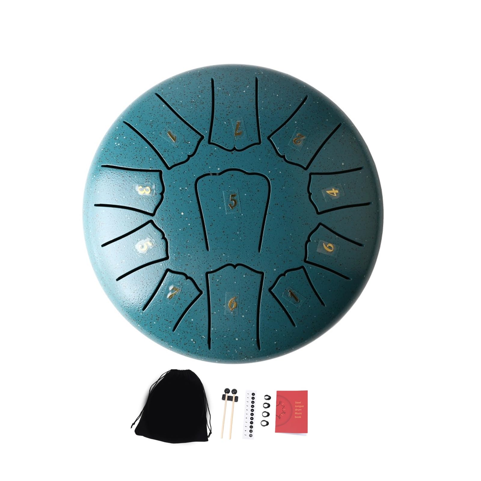 6 Zoll Stahlzungentrommel Musikinstrument 11 Melodien Hand Pan Tanks Trommel Leichtes tragbares Musikzubehör Stahlzungen