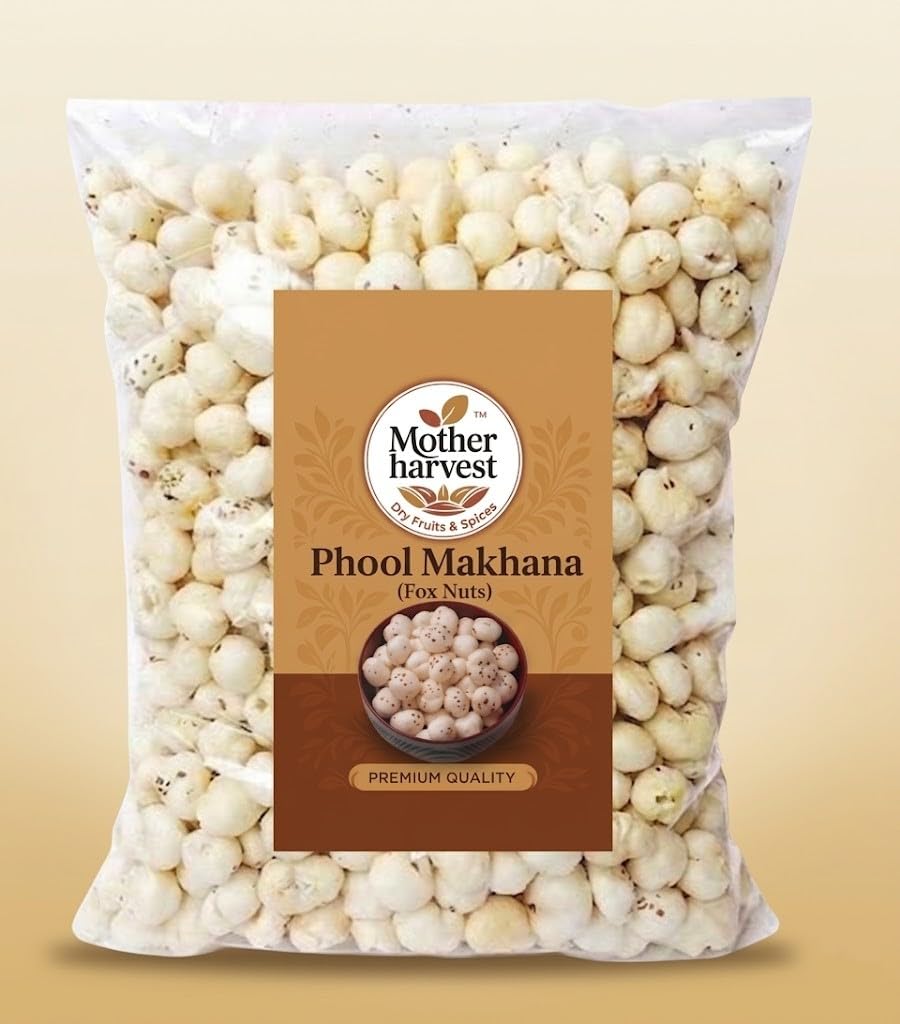 Mother harvest Prasadam Makhana | Crunchy Phool Makhana | Handpicked 4+ Sutta | Fox Nuts/Lotus Seeds | Gorgon Nut | Healthy Diet Immunity Booster Snacks | Rich in Calcium & Maintains Weight | 900gm-image-10