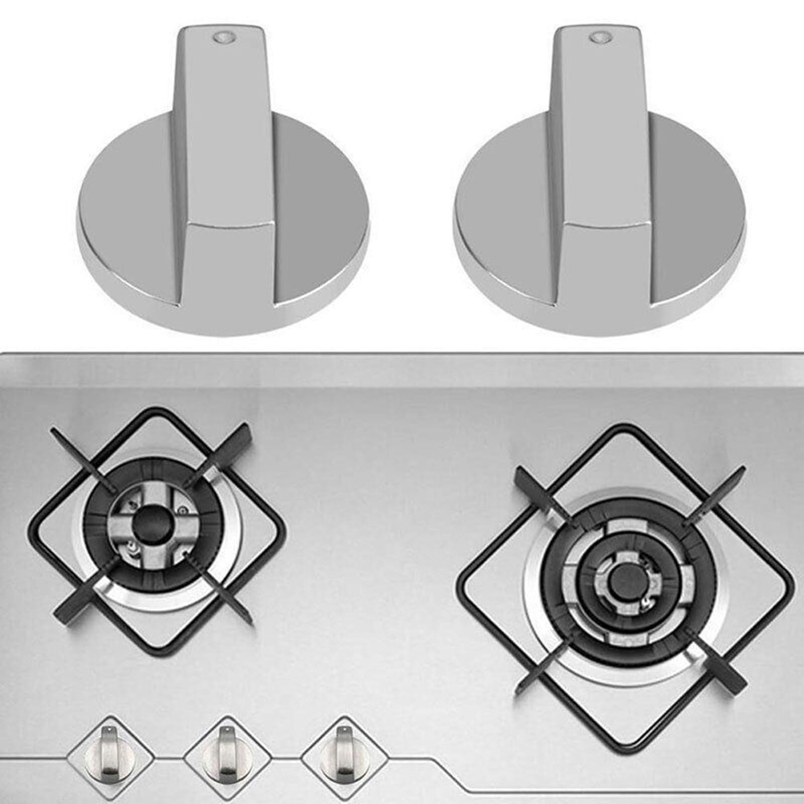 XIAOQENAN 2/4Pcs Metal Rotary Control Knobs Replacement Accessories for Kitchen Cooker Stove Handles Knob